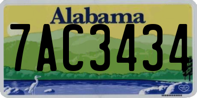 AL license plate 7AC3434