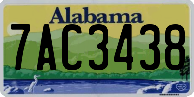 AL license plate 7AC3438