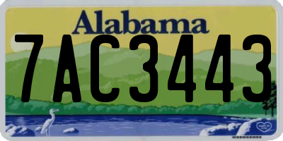 AL license plate 7AC3443