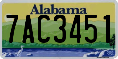AL license plate 7AC3451