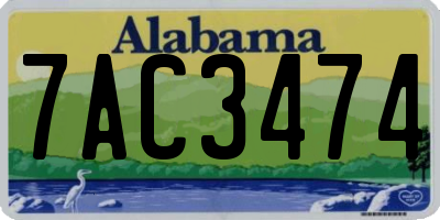 AL license plate 7AC3474