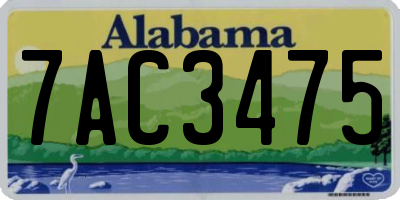 AL license plate 7AC3475