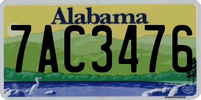 AL license plate 7AC3476