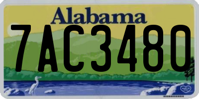 AL license plate 7AC3480