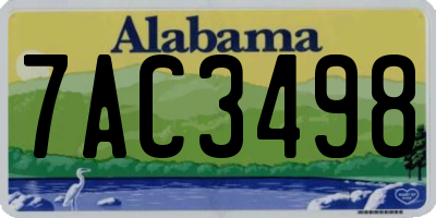 AL license plate 7AC3498