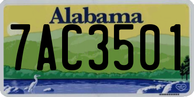 AL license plate 7AC3501