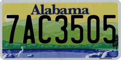 AL license plate 7AC3505