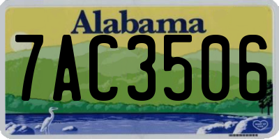 AL license plate 7AC3506