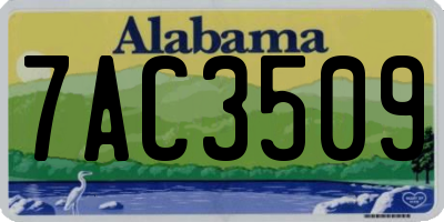 AL license plate 7AC3509