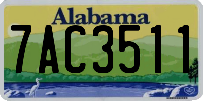 AL license plate 7AC3511