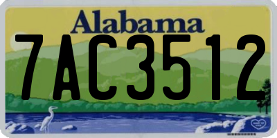 AL license plate 7AC3512
