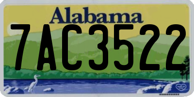 AL license plate 7AC3522