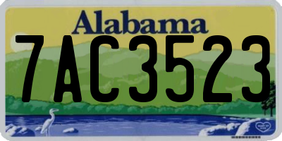 AL license plate 7AC3523