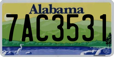 AL license plate 7AC3531