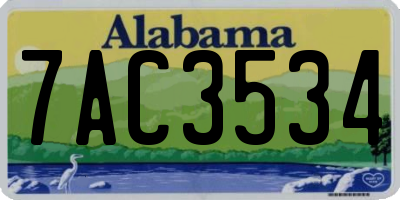 AL license plate 7AC3534