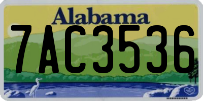 AL license plate 7AC3536