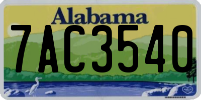 AL license plate 7AC3540