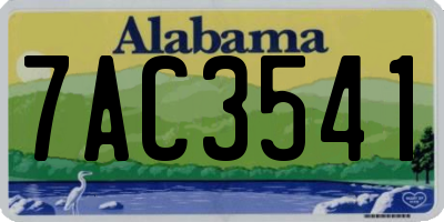 AL license plate 7AC3541