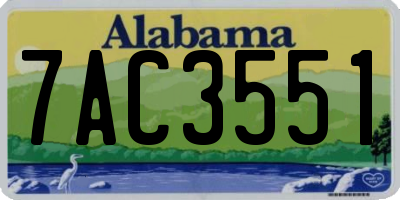 AL license plate 7AC3551