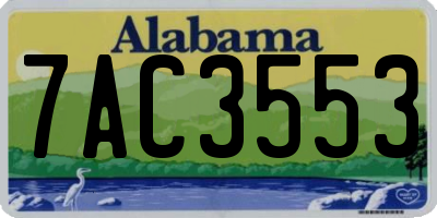 AL license plate 7AC3553