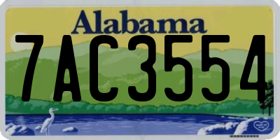 AL license plate 7AC3554