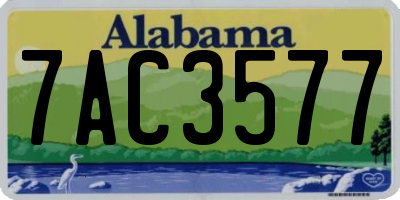AL license plate 7AC3577