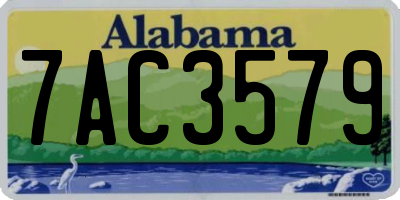 AL license plate 7AC3579