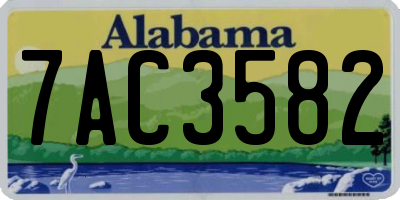 AL license plate 7AC3582