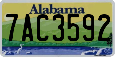 AL license plate 7AC3592