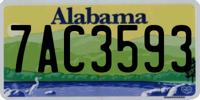 AL license plate 7AC3593