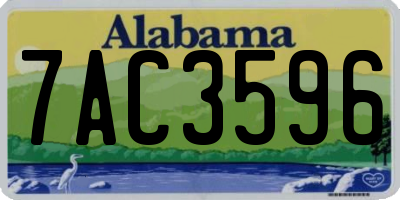 AL license plate 7AC3596