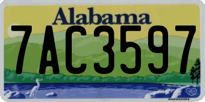 AL license plate 7AC3597