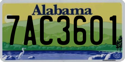 AL license plate 7AC3601