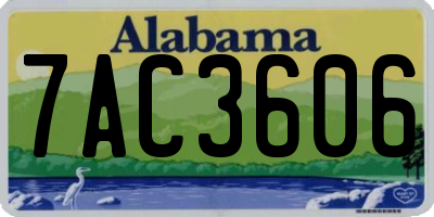 AL license plate 7AC3606