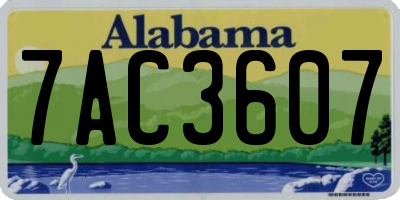 AL license plate 7AC3607