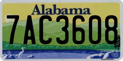 AL license plate 7AC3608