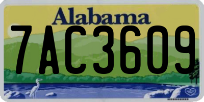 AL license plate 7AC3609