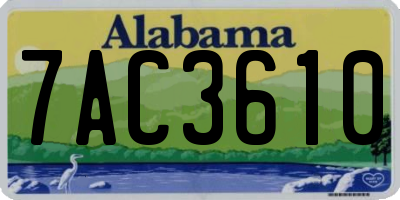 AL license plate 7AC3610