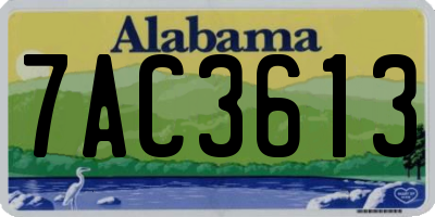 AL license plate 7AC3613