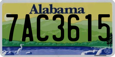 AL license plate 7AC3615