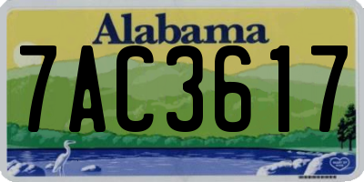 AL license plate 7AC3617