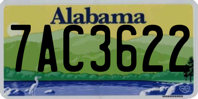 AL license plate 7AC3622