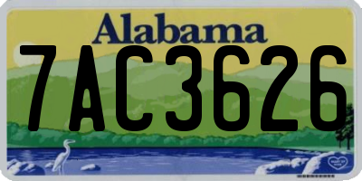AL license plate 7AC3626