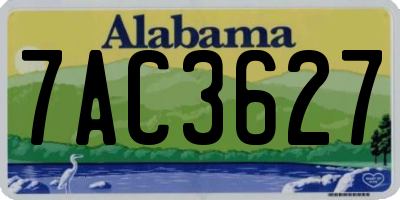 AL license plate 7AC3627