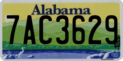 AL license plate 7AC3629