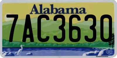 AL license plate 7AC3630