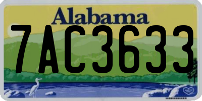 AL license plate 7AC3633