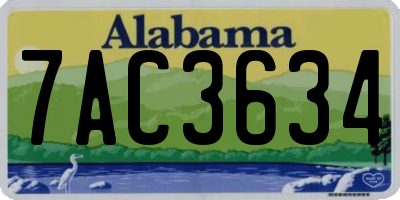 AL license plate 7AC3634