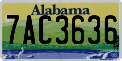 AL license plate 7AC3636