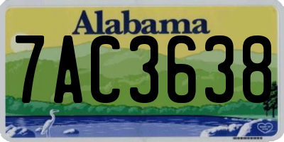 AL license plate 7AC3638